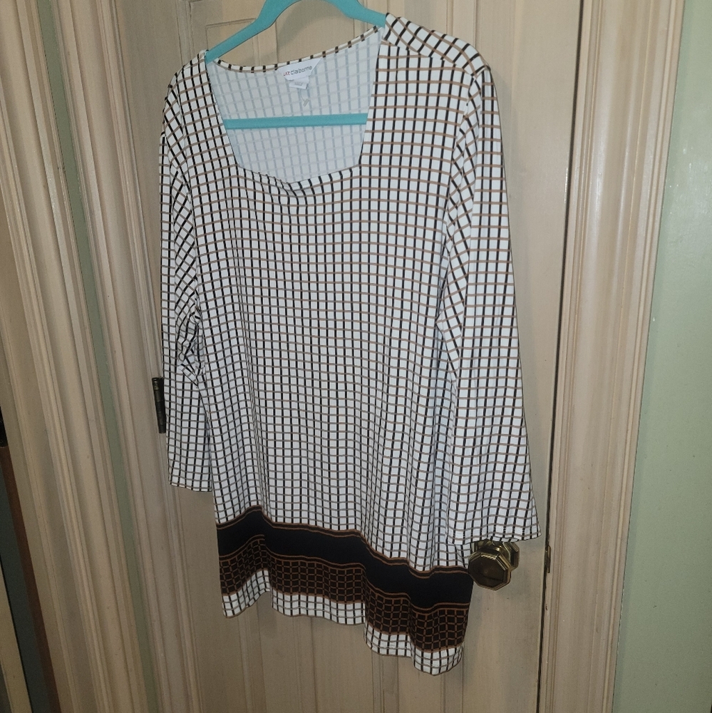 Womens Plus Sz XXL 2X Liz Claiborne Checked Shirt